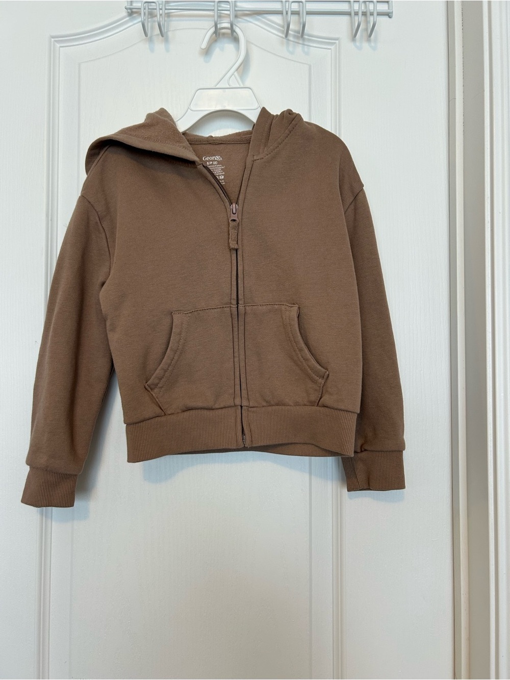 George Kids Brown Zip Hoodie Jacket